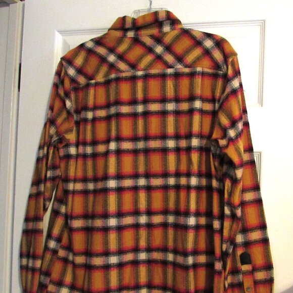 Men's FAYETTECHILL Gorgeous Orange Plaid Button-Up Shirt Size L - Picture 5 of 5